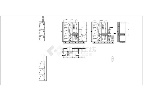 某地五层柜子详细大样建筑施工设计图-图二