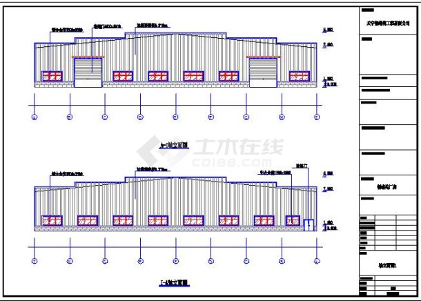 某公司100米x50米钢结构设计图-图一