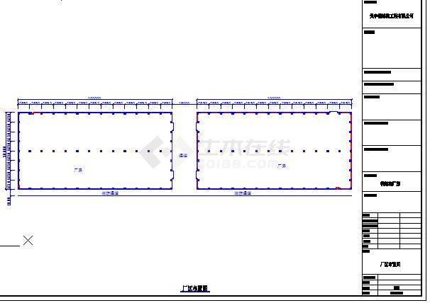 某公司100米x50米钢结构设计图-图二