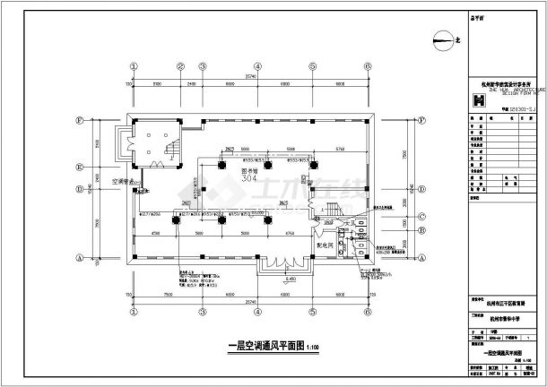 [杭州]某中学整套暖通设计cad平面施工图-图二