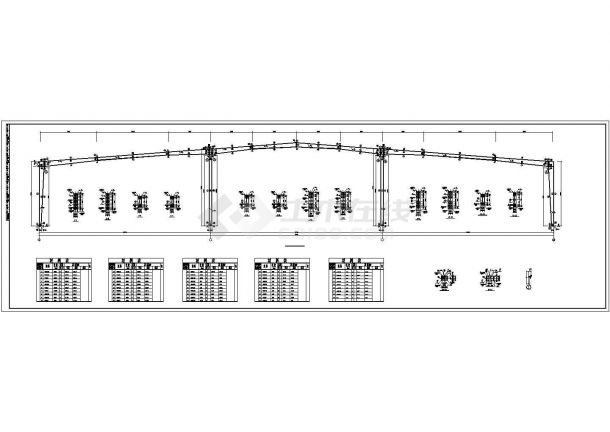 某7度大跨度钢结构厂房（抽柱）结构设计图-图一