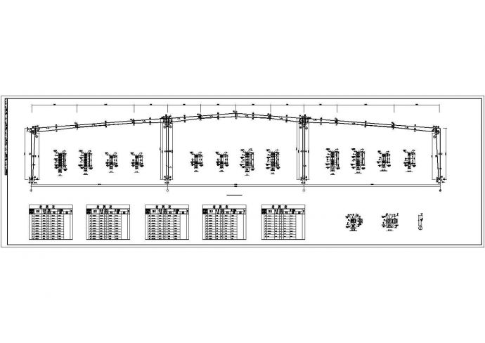 某7度大跨度钢结构厂房（抽柱）结构设计图_图1