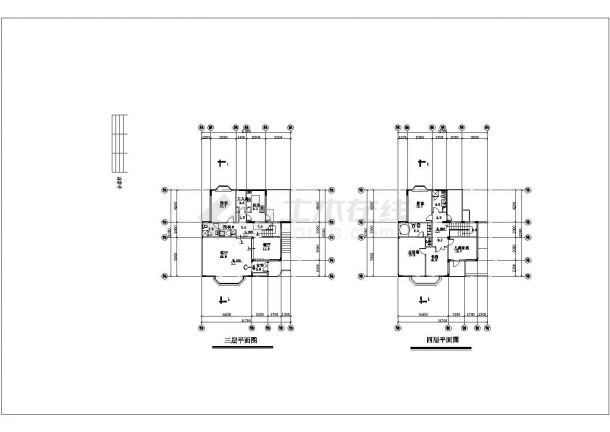 一套底层联排住宅楼建筑图（共6张）-图二