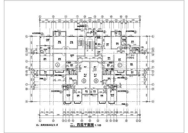 一套六层住宅楼简单的建筑图-图一