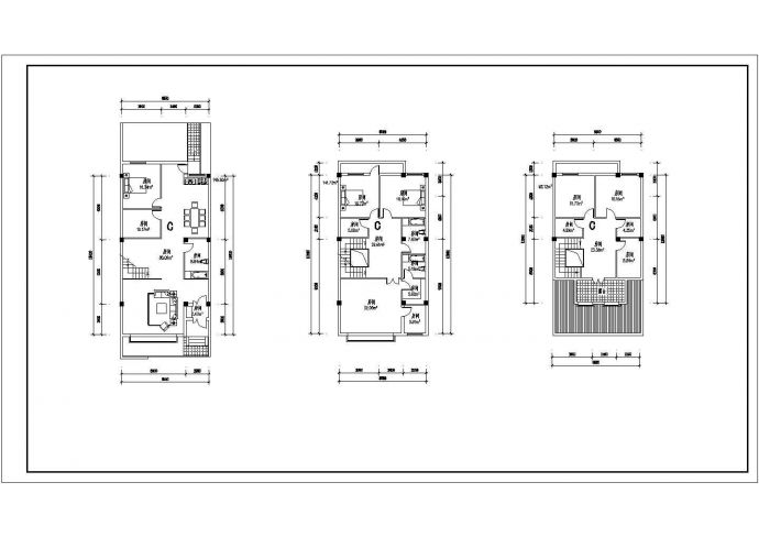 湖北某经典住宅楼户型CAD平面布置参考图_图1