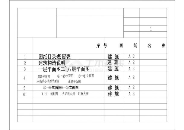 标准农民房建筑施工图（含图纸目录）-图二