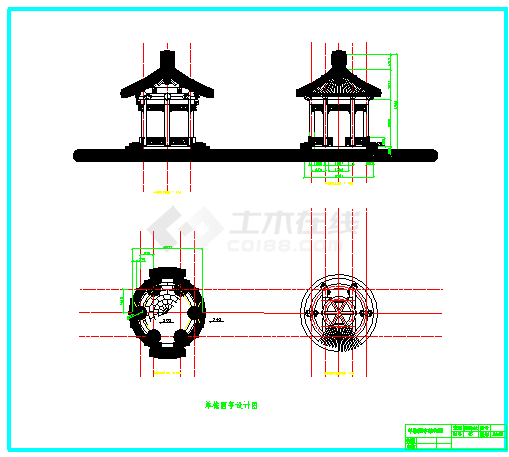 某地小型单檐圆亭建筑设计结构详细图-图一