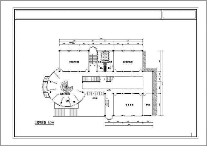 某中学科学活动中心建筑方案图_图1