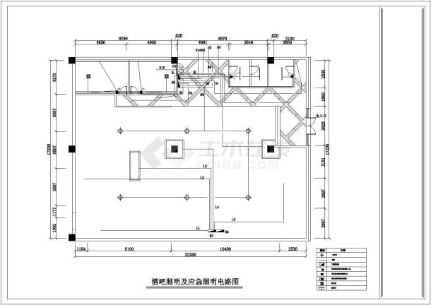 某休闲酒吧照明电气施工图（共7张）-图一