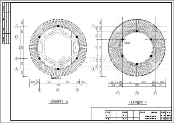 某地古建筑圆亭建筑设计施工详细图