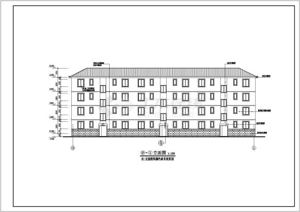 典型的宿舍楼建筑施工图（共10张）-图二