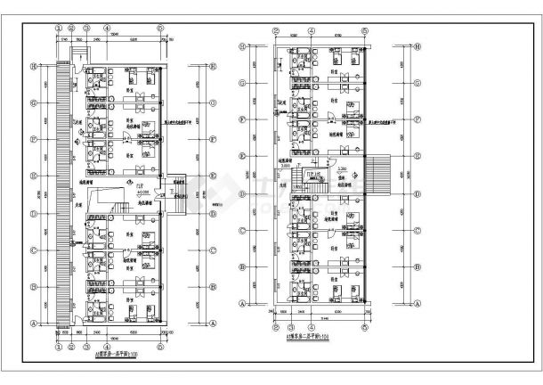 标准间全套建筑设计CAD平面施工图-图一