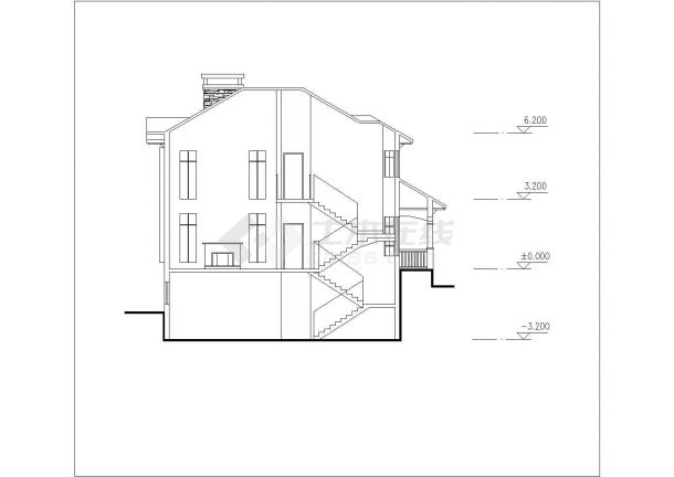 一套小型别墅建筑设计CAD图纸-图一