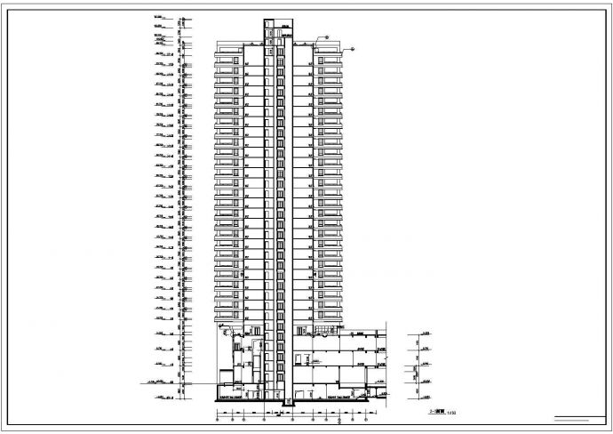某高层商住楼建筑全套施工设计CAD图_图1