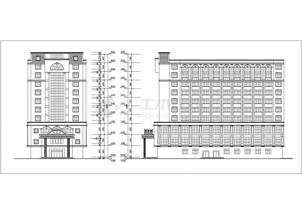 某酒店全套建筑施工设计CAD图-图二