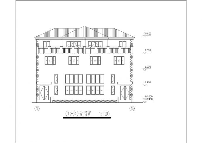 某地小别墅的建筑设计A方案详细图_图1