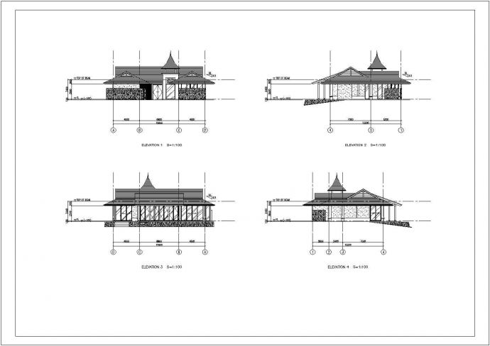 某地小型别墅建筑设计施工图纸（共2张）_图1