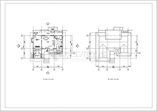 某地小型别墅建筑设计施工图纸（共2张）-图二