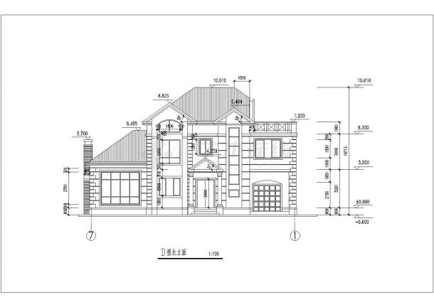 某小型别墅建筑施工图（共10张）-图一