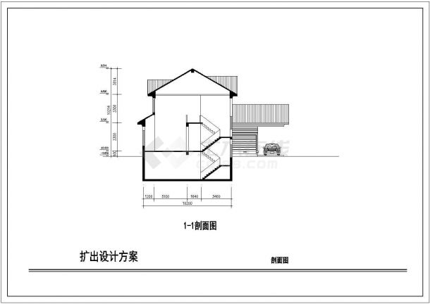 某地一份别墅建筑设计方案详细图（共4张）-图二