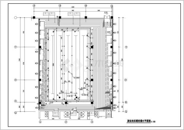 [北京]游泳池暖通及给排水系统设计图纸-图一