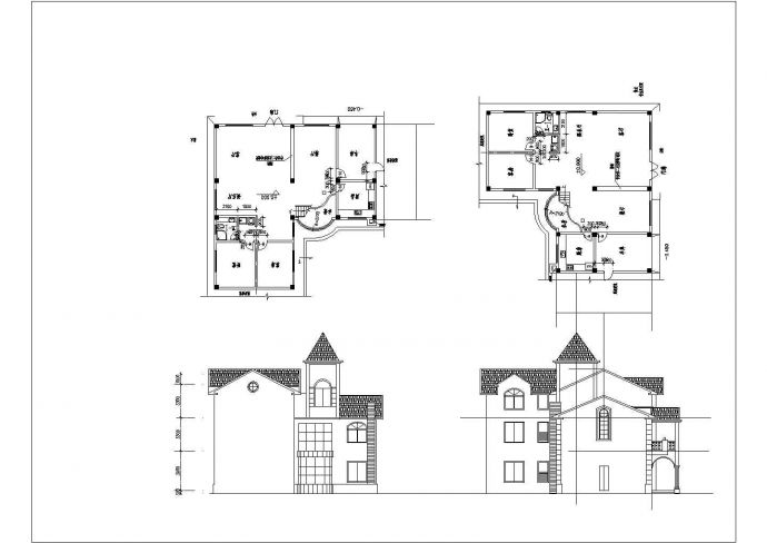 某地一套别墅建筑设计施工图（共8张）_图1