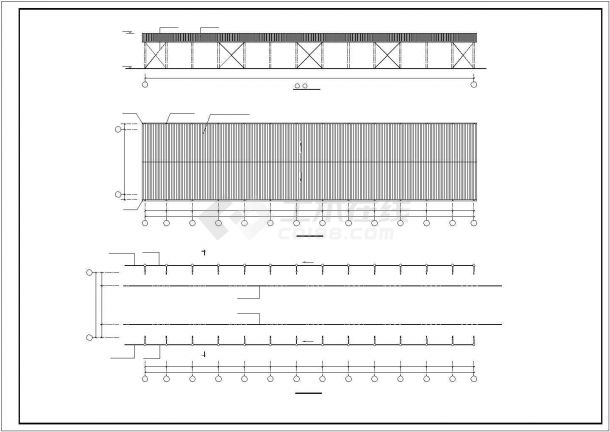 门式钢架车棚结构设计CAD参考图-图二