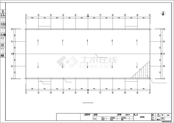 [江苏]24米跨门式刚架厂房结构图（带5t行车）-图一
