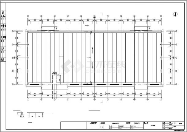 [江苏]24米跨门式刚架厂房结构图（带5t行车）-图二