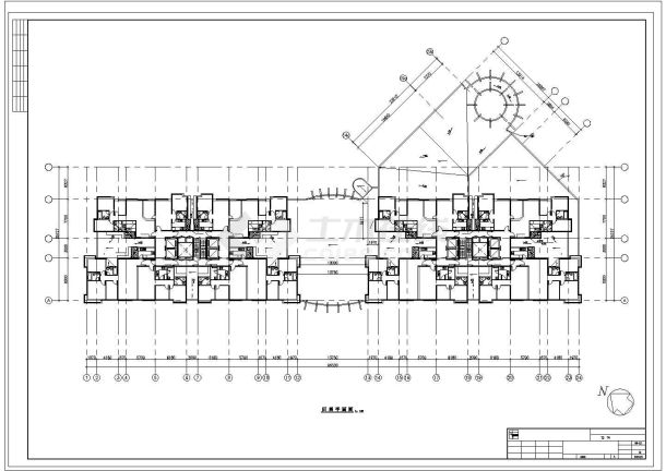 【深圳】新世界花园高层住宅第4层建筑施工图-图一