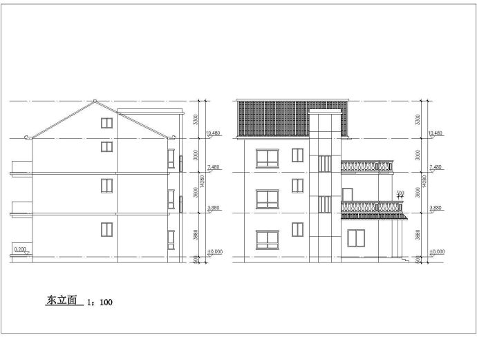某市豪华单栋别墅建筑设计图纸（共8张）_图1