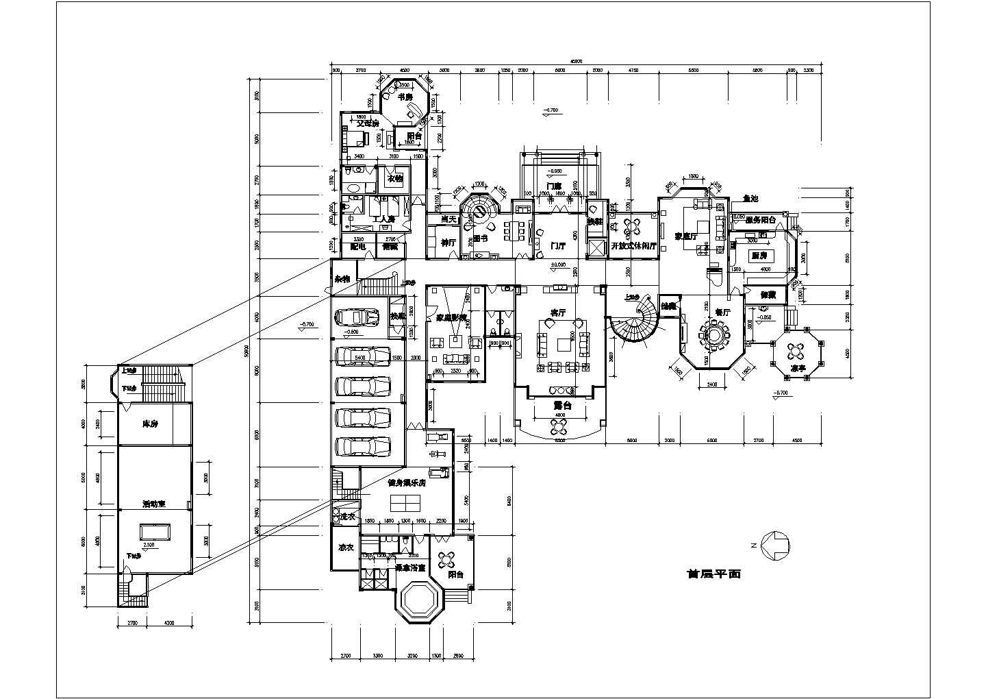某豪华住宅设计方案图纸（共7张）