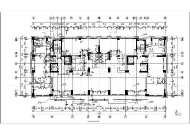 某地高层住宅大楼一层平面建筑施工图-图一