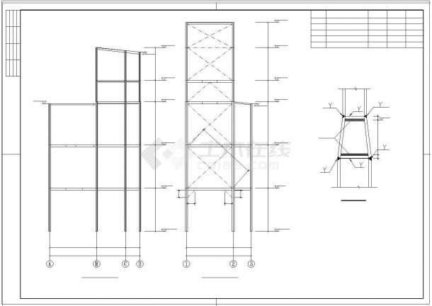 7°区6层钢框架结构办公楼施工图-图二