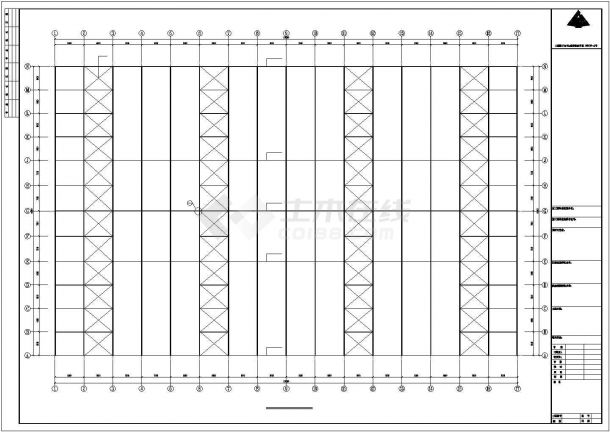 两层单跨钢结构门式刚架电力公司厂房结构施工图-图一