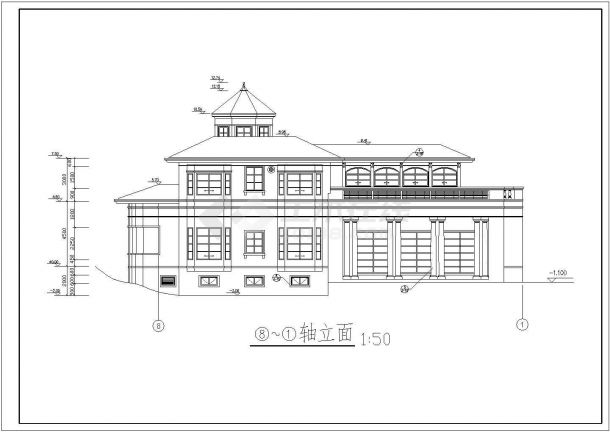 某地小型别墅设计建筑图（共6张）-图二