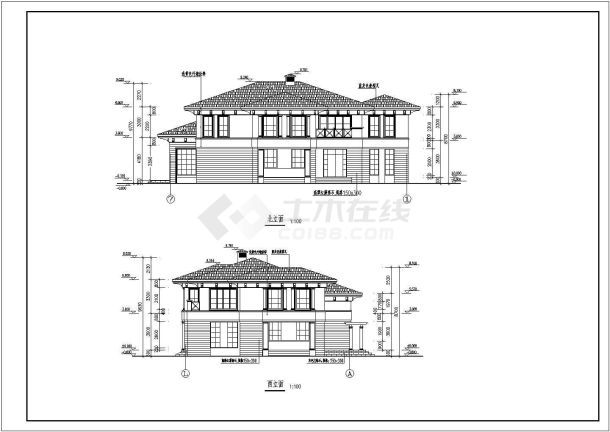 某多层别墅的详细建筑设计施工图（全套）-图一