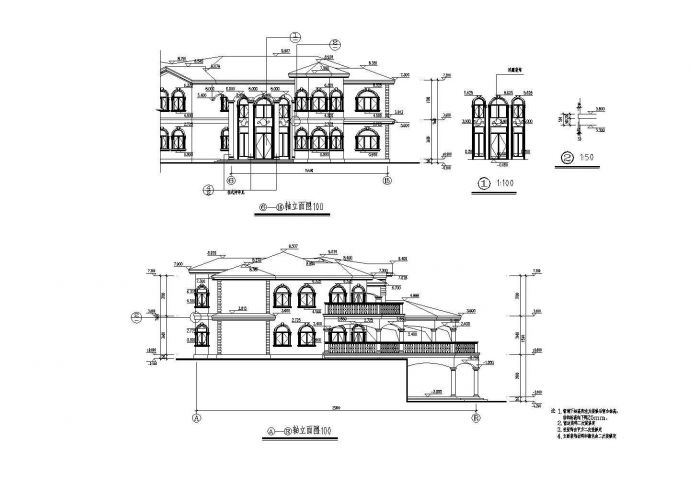 某地超大别墅的详细建筑设计施工图_图1
