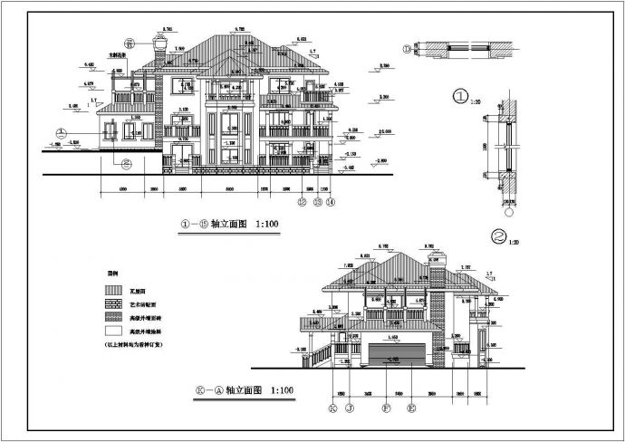 某地小型高档别墅全套建筑设计详图_图1