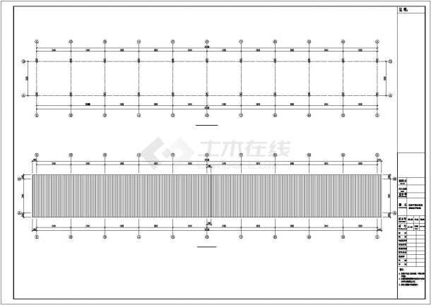 [重庆]单层轻钢结构车间厂房结构图（含建筑图）-图一