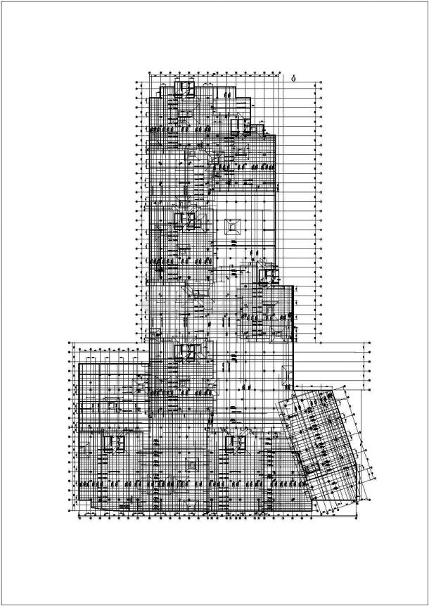 某高层办公楼框架结构cad施工设计图纸-图二
