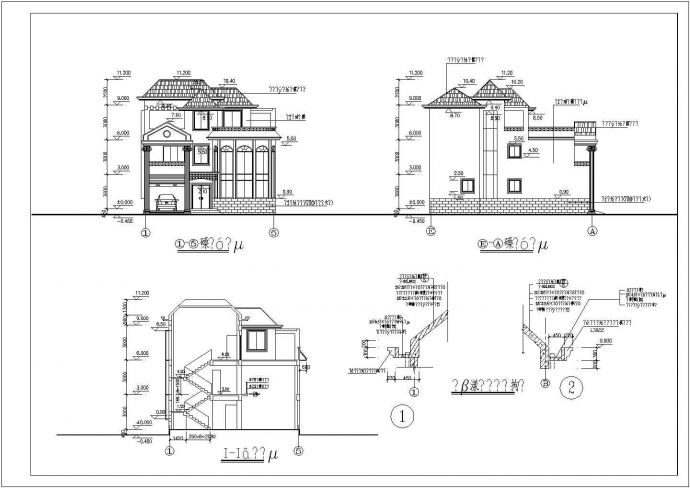 某小型别墅建筑设计施工图（共7张）_图1