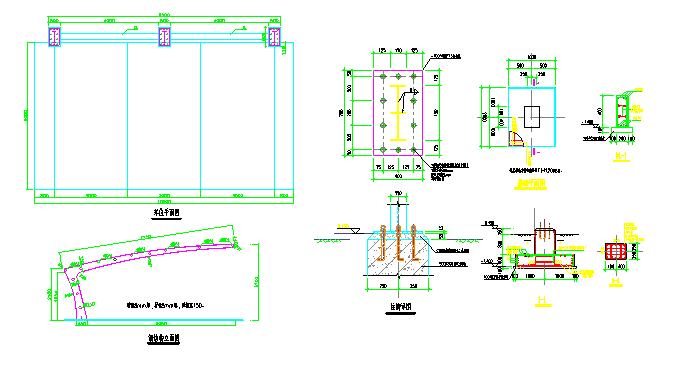 钢结构全悬挑式汽车车棚结构图_图1