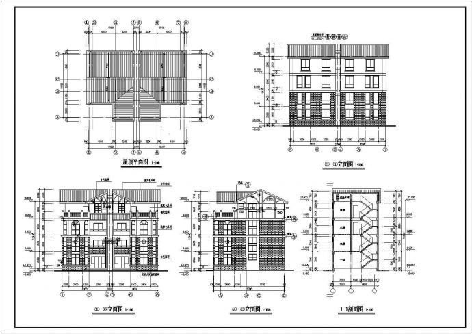 某地四层别墅建筑设计施工的详细图_图1