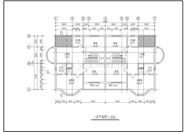 怡景园连体别墅建筑设计图纸（含效果图）-图二