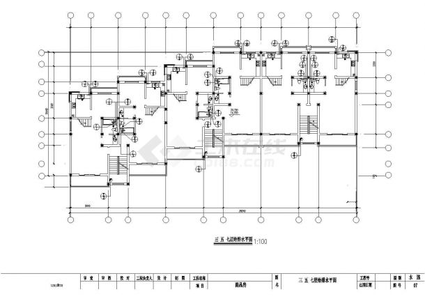 多层商住楼给排水设计CAD参考图-图二