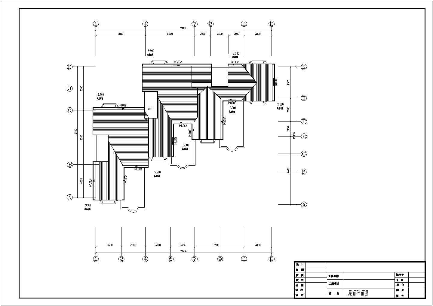 某上海三层别墅给排水施工全套CAD参考图