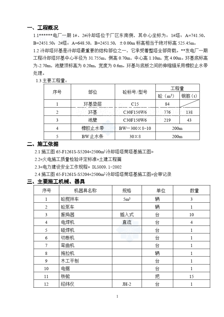 冷却塔环基基础施工措施方案-图一