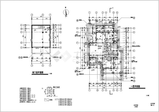 一套完整的别墅建筑结构设计CAD施工图-图一