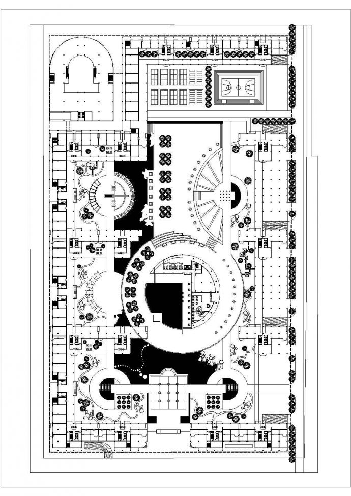 某带休闲会所超市住宅小区规划设计图_图1